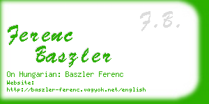 ferenc baszler business card